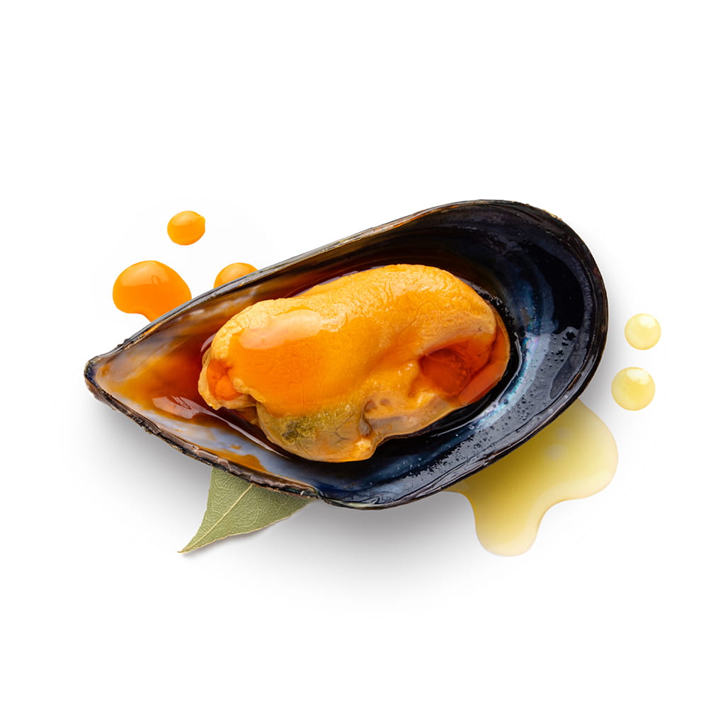 Fotografía gastronómica de mejillón en escabeche para packaging de conservas Eroski realizada por Cristina Navarro
